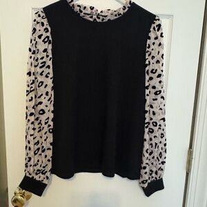 THML Ruffle Accent Blouse